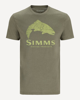 Simms Футболка Simms Wood Trout Fill T-Shirt  (Military Heather/Neon) Simms Футболка Simms Wood Trout Fill T-Shirt  (Military Heather/Neon)