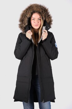 Laplanger Пальто пуховое Скандия Top Arctic Goose (Черный, мех*Енот)