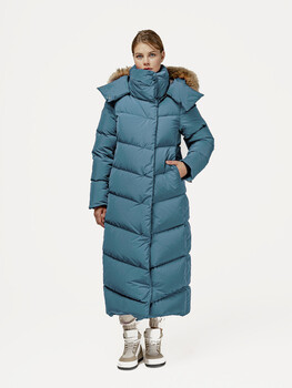 Пальто пуховое Суоми Nordic Goose мех ЧБК