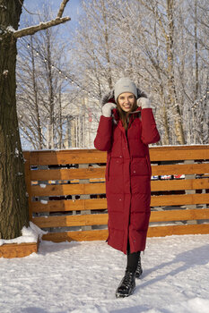 Пальто пуховое Эстери Nordic Goose мех ЧБК