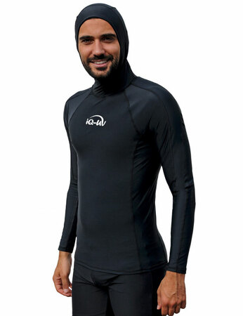 Футболка лайкровая IQ длинный рукав, с капюшоном
