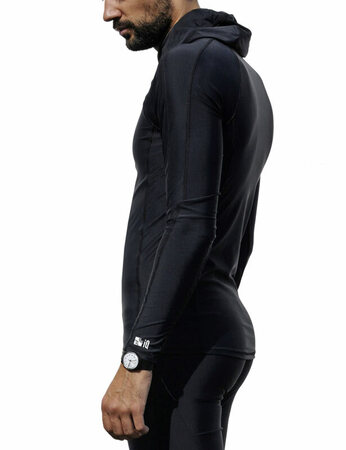 Футболка лайкровая IQ длинный рукав, с капюшоном