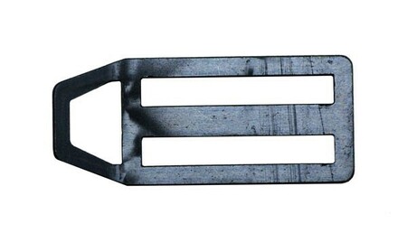 Пряжка двухщелевая с полукольцом, алюм.