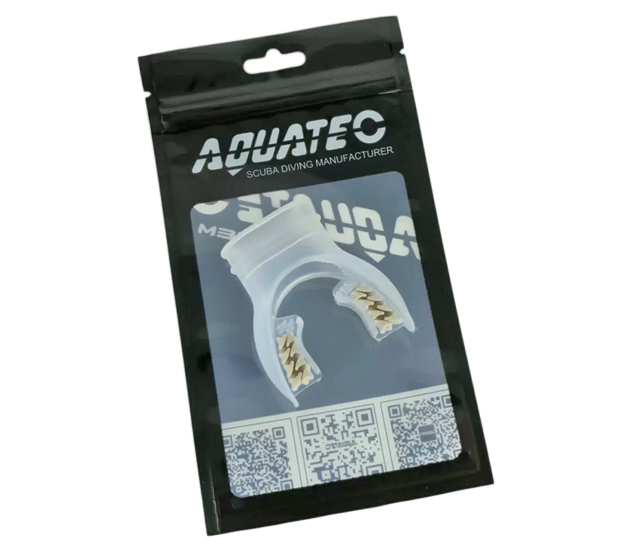 Загубник анатомический Aquatec (прозрачный силикон; серый) Загубник анатомический Aquatec (прозрачный силикон; серый)