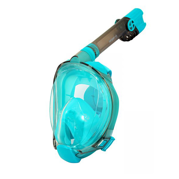 Маска полнолицевая для сноркелинга Galaktica Premium (S-M; прозрачный/бирюзовый/бирюзовый)