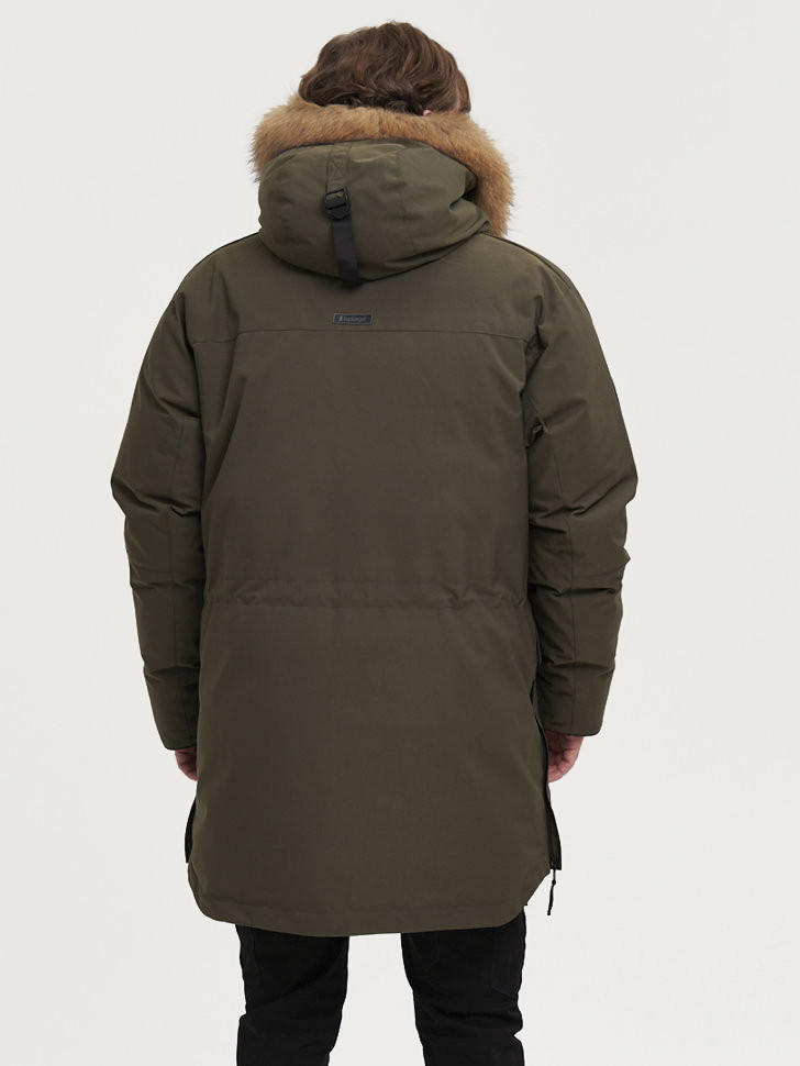 Пуховик Берген Top Arctic Goose мех Енот (Мужской; 60; Олива)