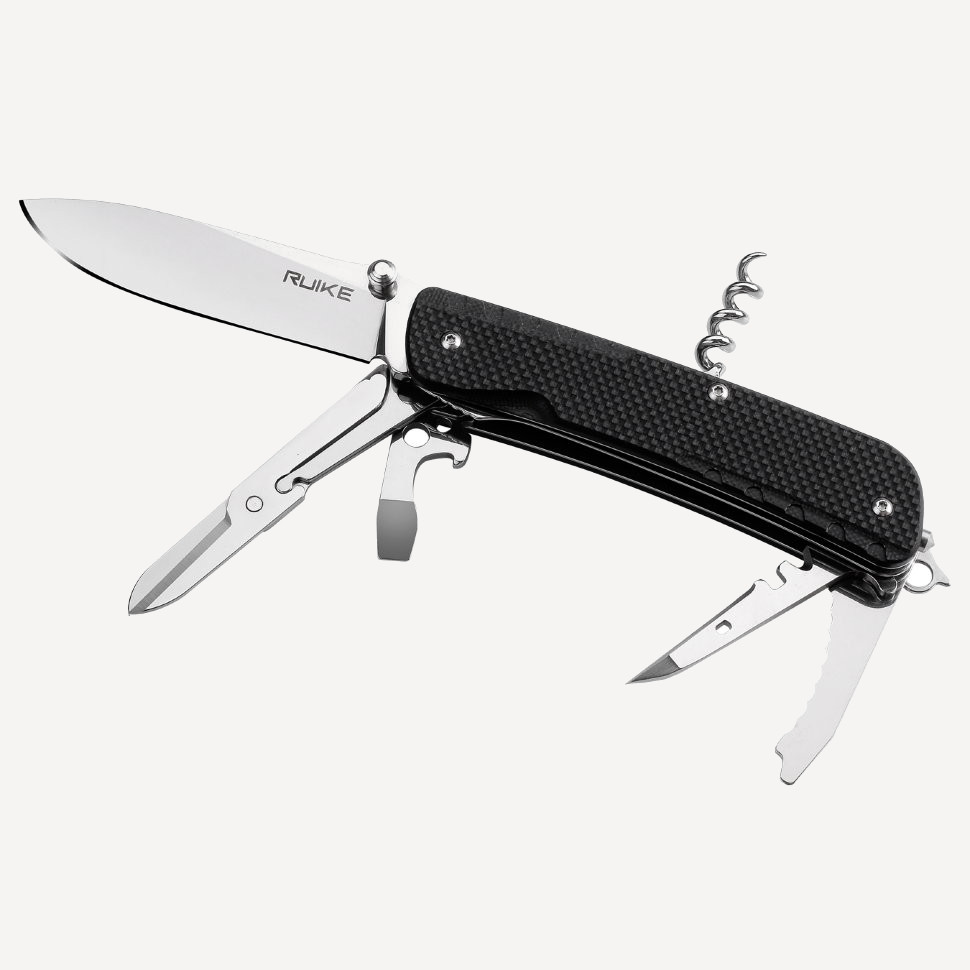МультиТул RUiKE LD31-B 18-in-1 (Сталь_12С27/Черный_G-10) МультиТул RUiKE LD31-B 18-in-1 (Сталь_12С27/Черный_G-10)