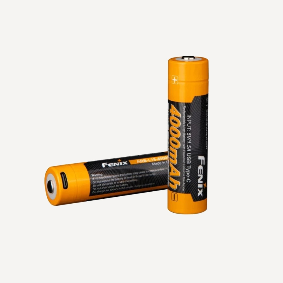 Аккумулятор 18650 Fenix ARB-L18-4000U (Li-Ion 3,6V/14,4Wh/max7A USB-C) Аккумулятор 18650 Fenix ARB-L18-4000U (Li-Ion 3,6V/14,4Wh/max7A USB-C)