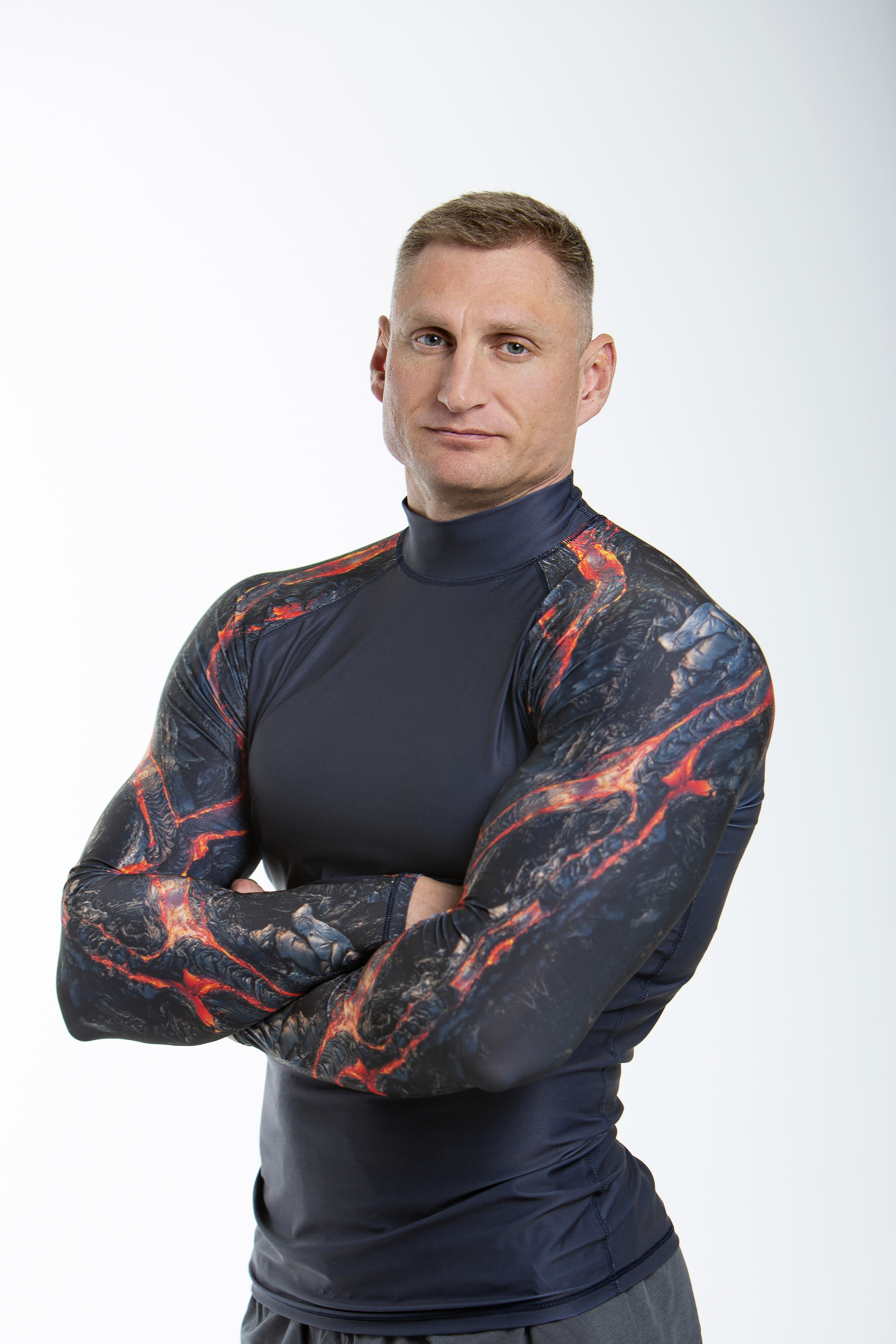 Футболка лайкра MAKO длинный рукав (Унисекс; 3XL-54; темно-серый/мультиколор Black Edition)