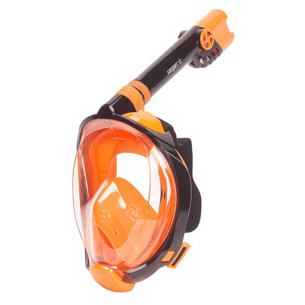Маска полнолицевая для сноркелинга Galaktica Premium (S-M; черный/оранжевый/оранжевый)