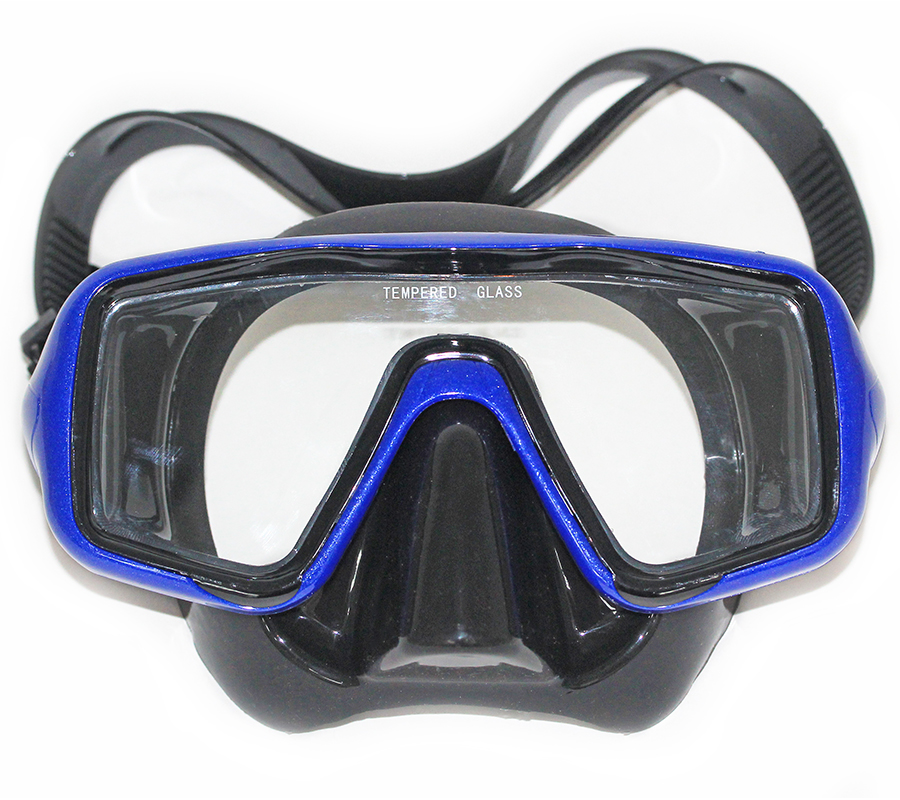 Маска FanDiver F104 (черный силикон; синий)