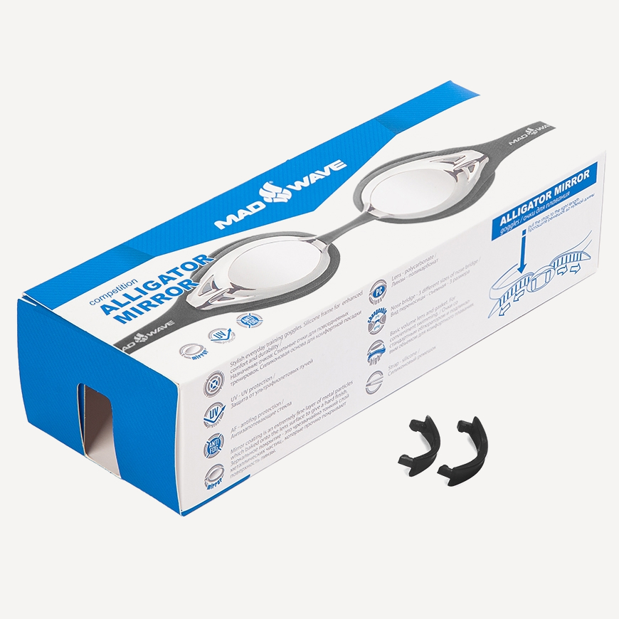 Очки для плавания Alligator Mirror (зеркальные; черный)