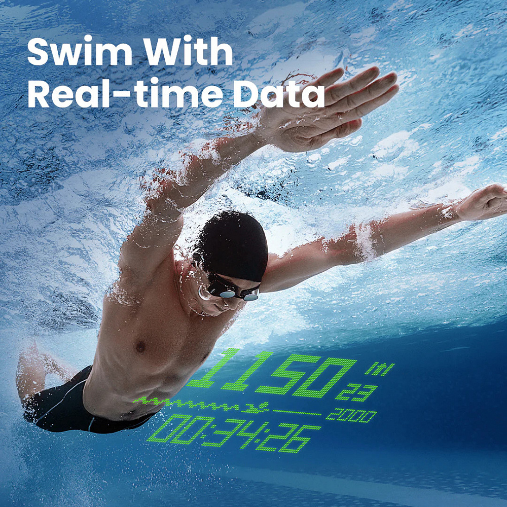 Смарт очки для плавания Holoswim 2 Go (прозрачные; Black)