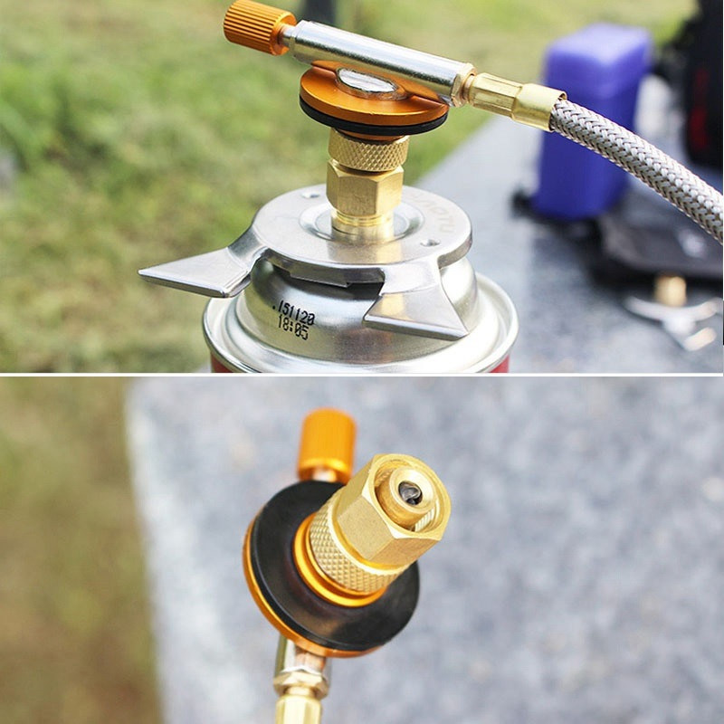 Адаптер газовый BRS-17B Цанга-Резьба на ножках (Сталь / Латунь, 41г, с чехлом)