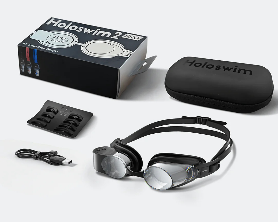 Смарт очки для плавания Holoswim 2 Pro (прозрачные; Black)