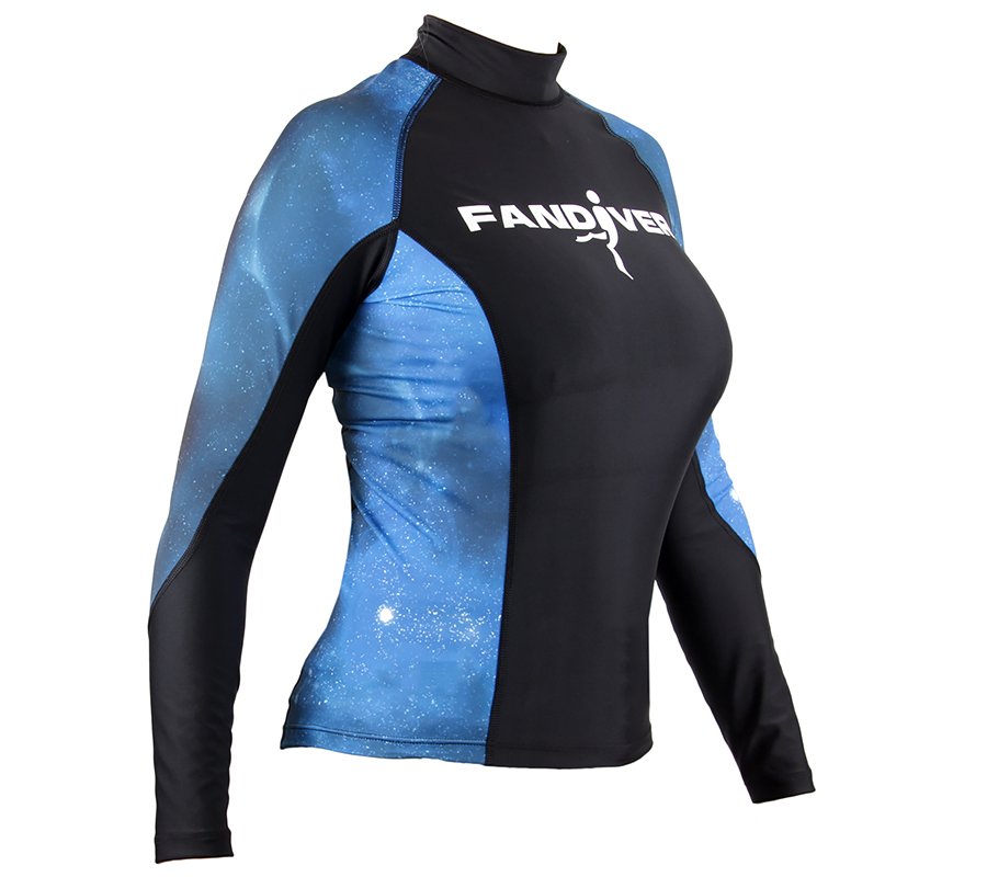 Футболка лайкра FanDiver длинный рукав (Женский; XL; galaxy blue)