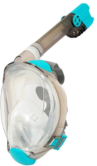 Маска полнолицевая для сноркелинга Galaktica Premium (L-XL; прозрачный/бирюзовый/прозрачный)