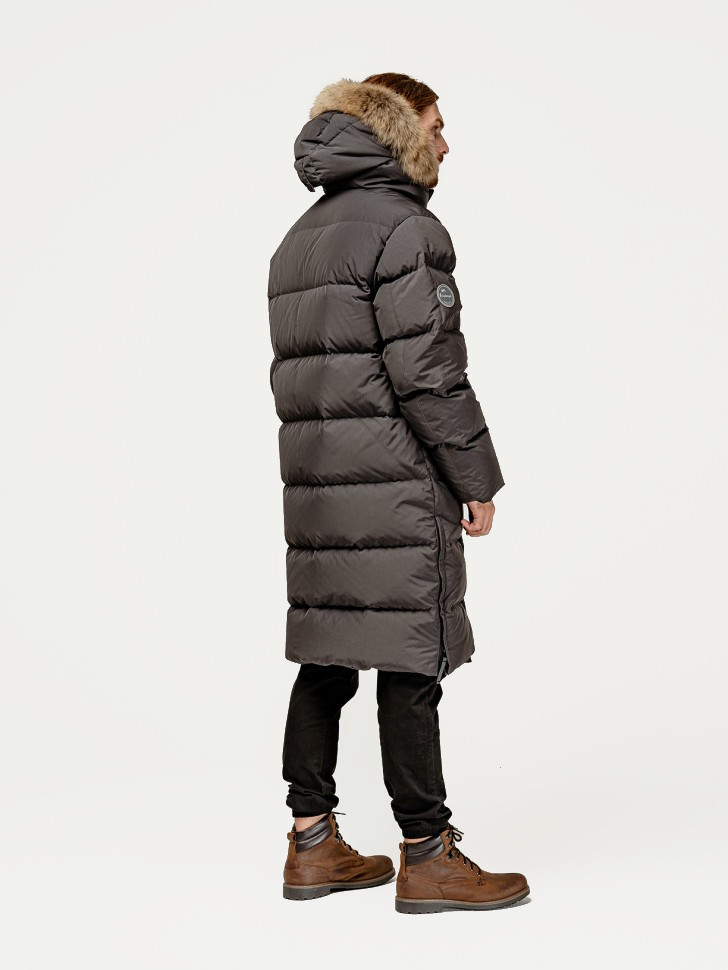 Пальто пуховое Флойд Nordic Goose мех ЧБК (Мужской; 56; Графит)