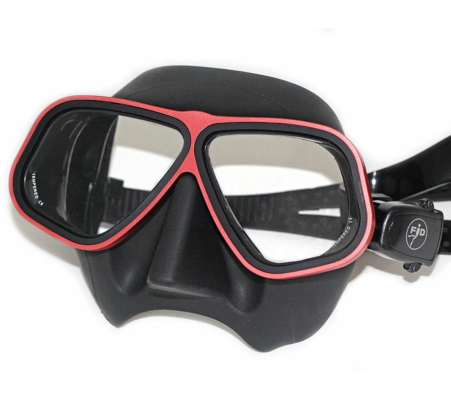 Маска FanDiver F299 с алюминиевой рамкой (черный силикон; красный)