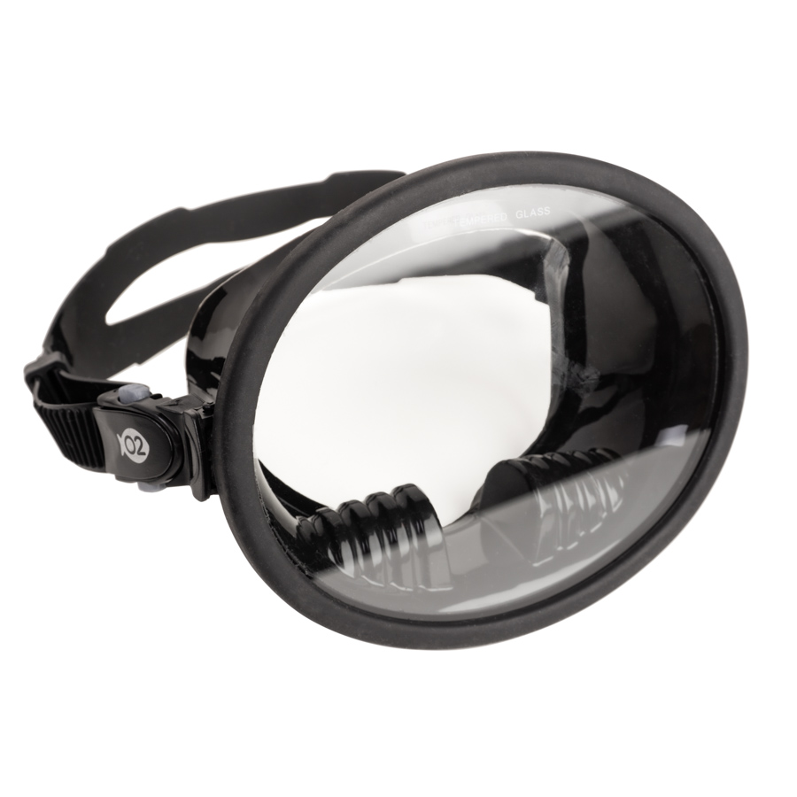 Маска Scorpena O2 овальная (черный силикон; черный)