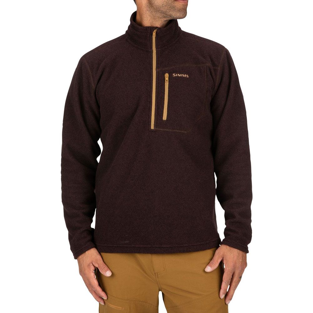 Толстовка Simms. Пуловер Simms Rivershed Full zip '20 (Mahogany). Пуловер Simms Rivershed Full zip '20.