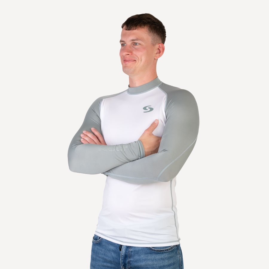 Футболка лайкра Scorpena Reef длинный рукав (Мужской; XL-50; бело-серый)
