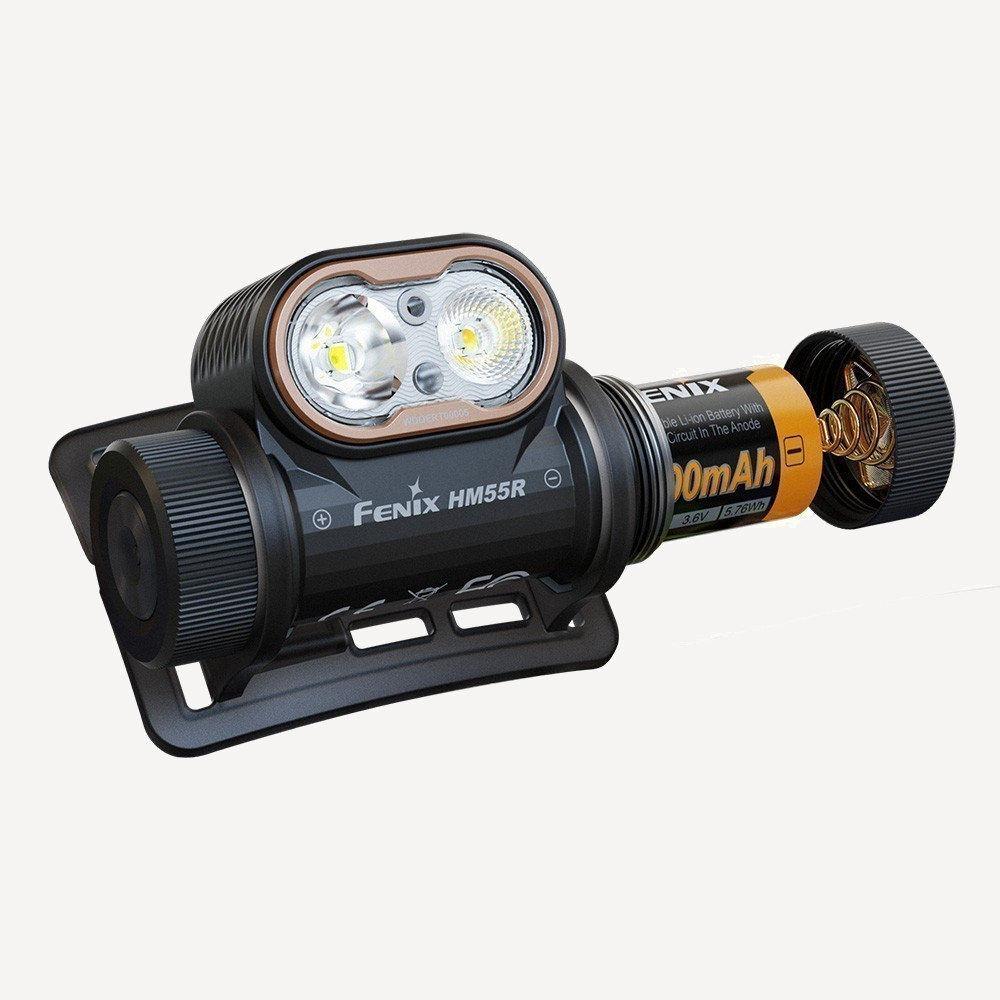 Фонарь налобный Fenix HM55R 1200 Lumen (Black, акк ARB-L18-1600mAh)