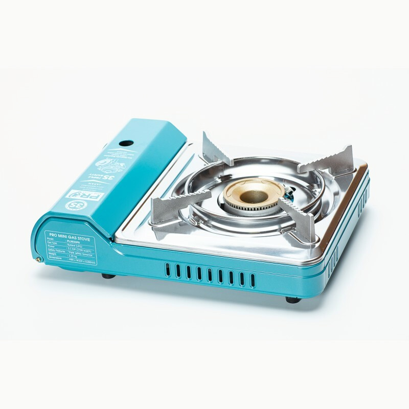 Газовая плита NaMilux NA-P4033PS Латунь 3 клапана (Бирюзовый / Нержавейка)