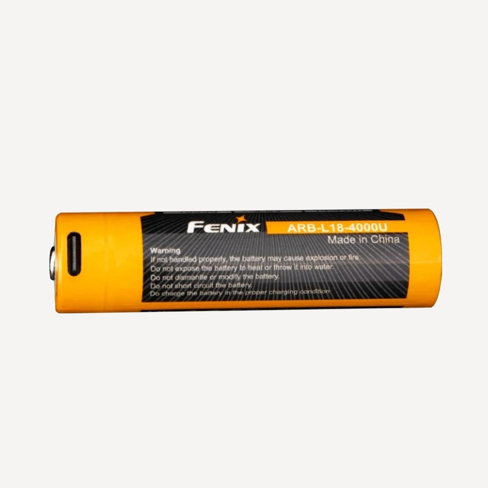 Аккумулятор 18650 Fenix ARB-L18-4000U (Li-Ion 3,6V/14,4Wh/max7A USB-C) Аккумулятор 18650 Fenix ARB-L18-4000U (Li-Ion 3,6V/14,4Wh/max7A USB-C)