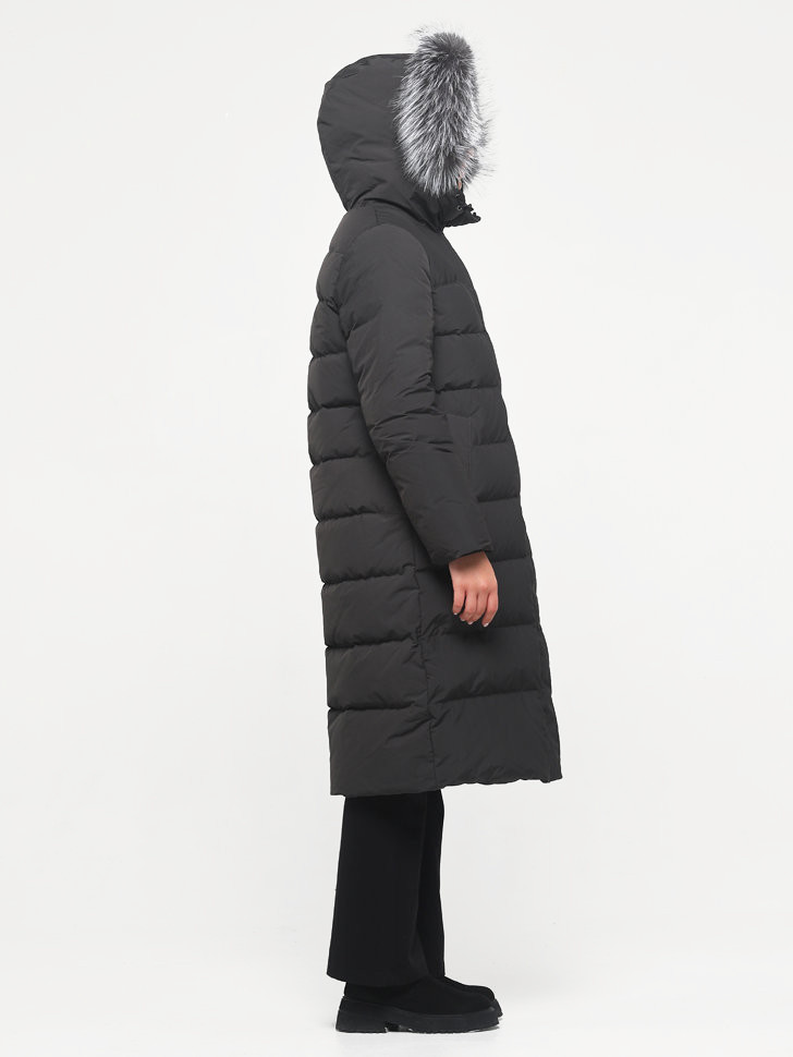 Пальто пуховое Лайма Nordic Goose мех ЧБК (Женский; 46; Графит)