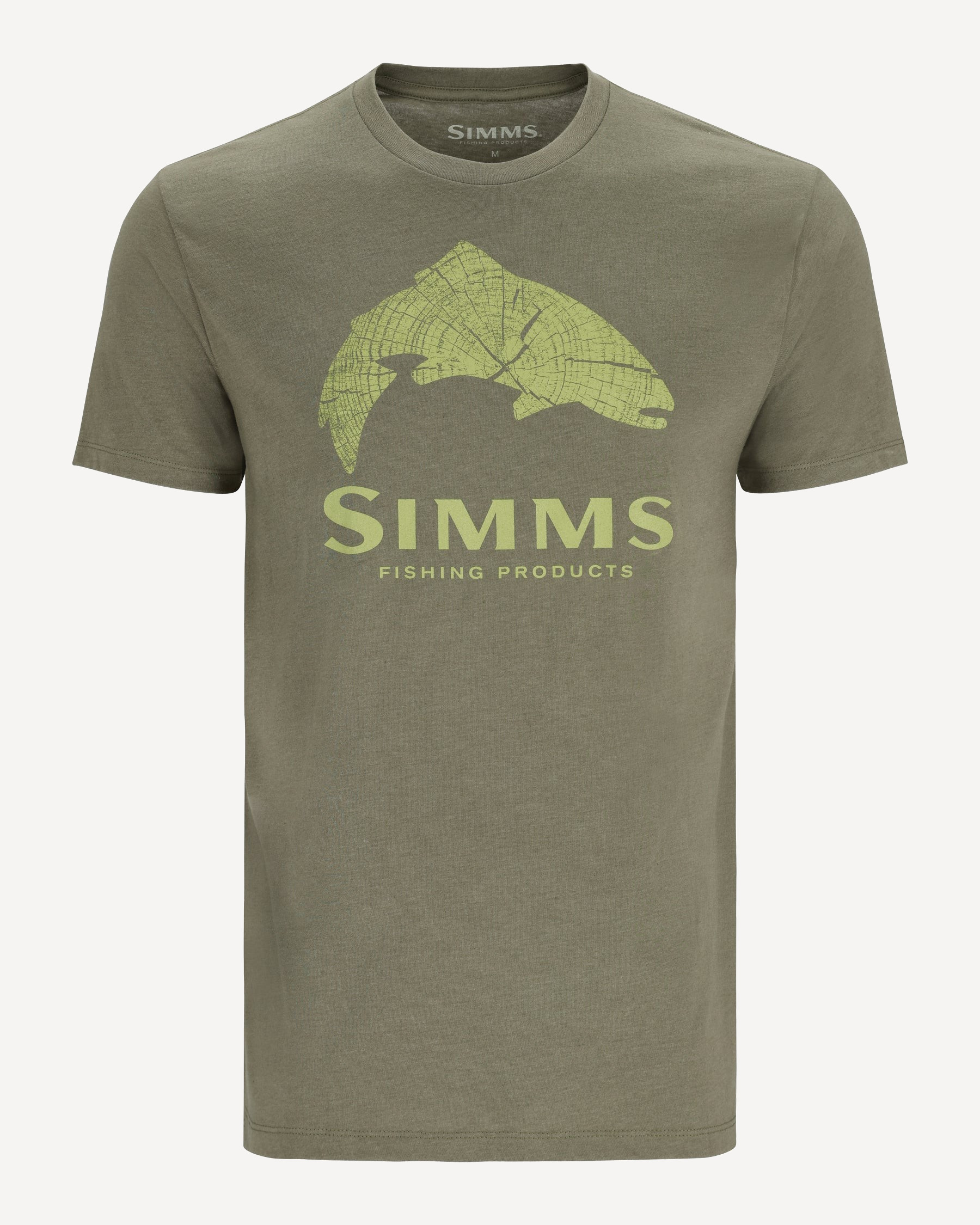 Футболка Simms Wood Trout Fill T-Shirt  (Мужской; XXL; Military Heather/Neon)