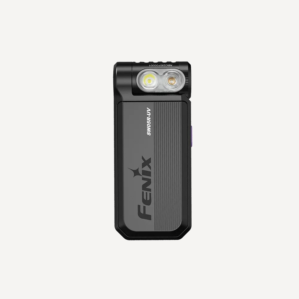 Фонарь клипса Fenix SW05R-UV 150 Lumen (Черный, свет Белый/УФ365нм)