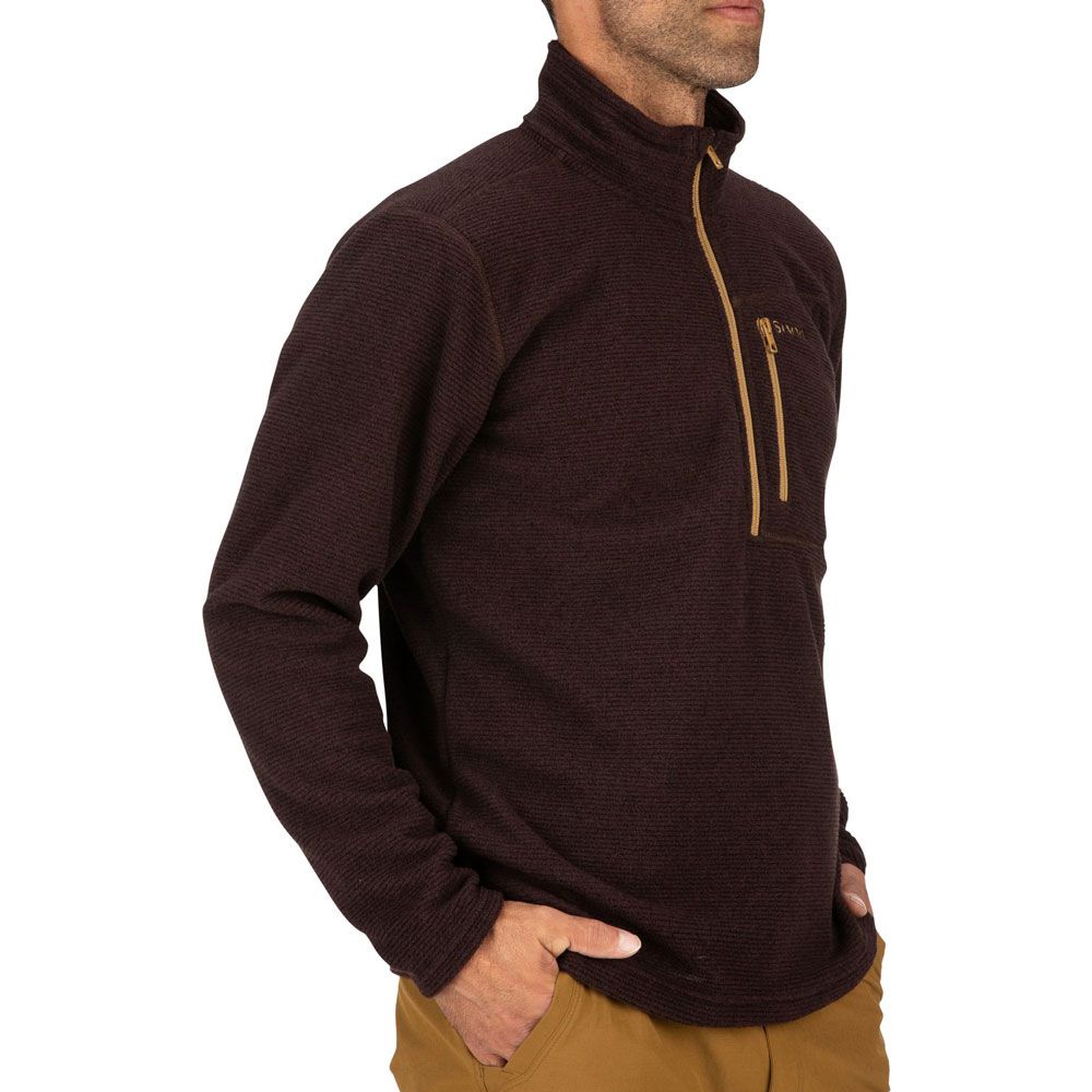 Пуловер Simms Rivershed Full zip '20 (Mahogany).