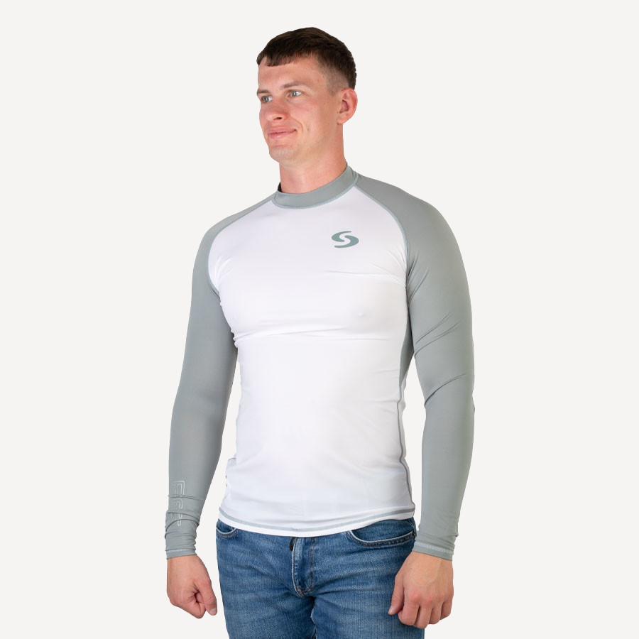 Футболка лайкра Scorpena Reef длинный рукав (Мужской; XL-50; бело-серый)