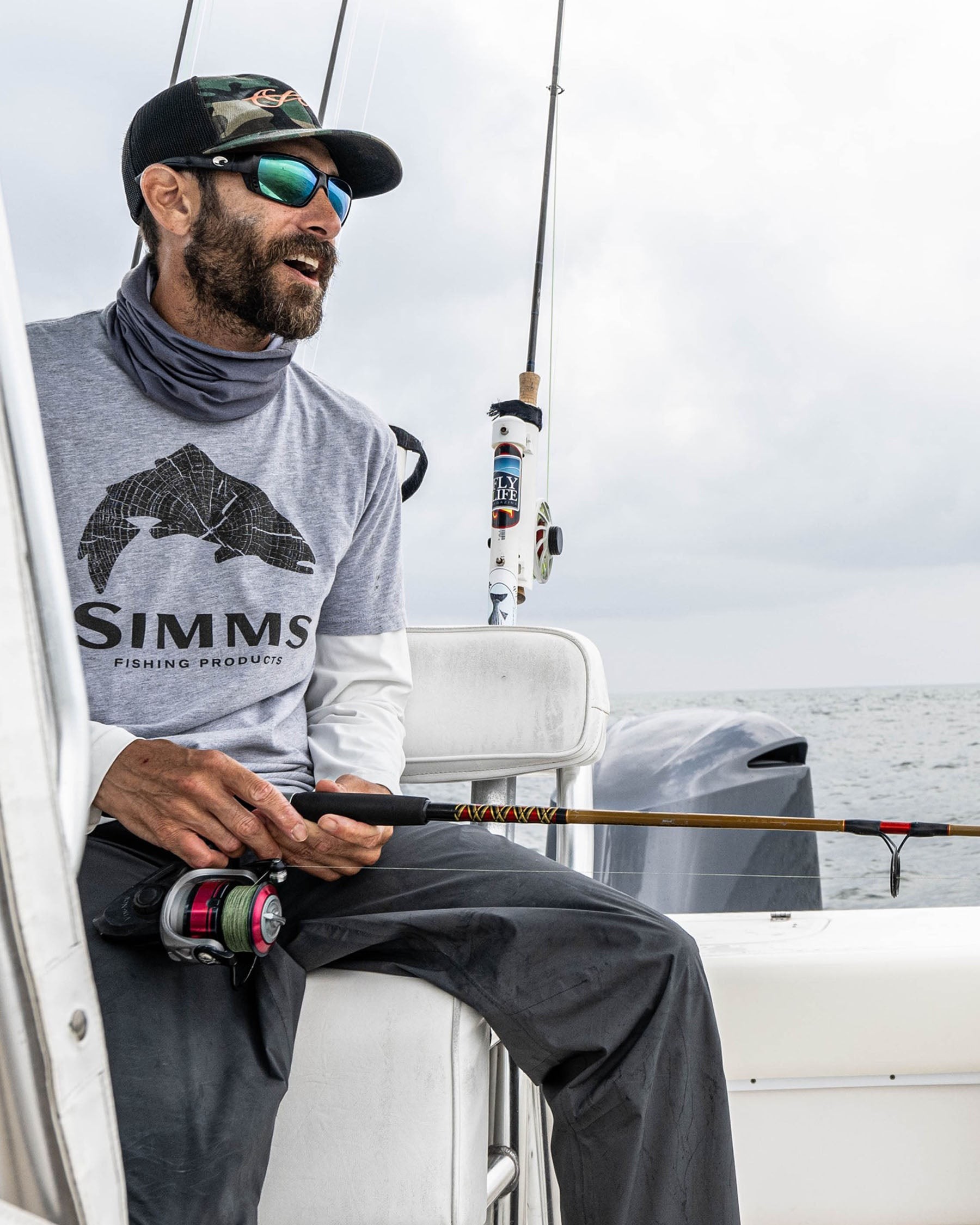 Футболка Simms Wood Trout Fill T-Shirt  (Мужской; XXL; Grey Heather)