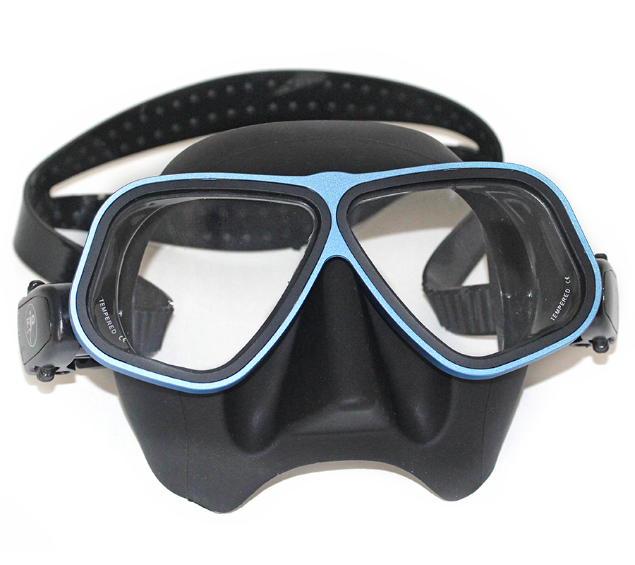 Маска FanDiver F299 с алюминиевой рамкой (черный силикон; синий)