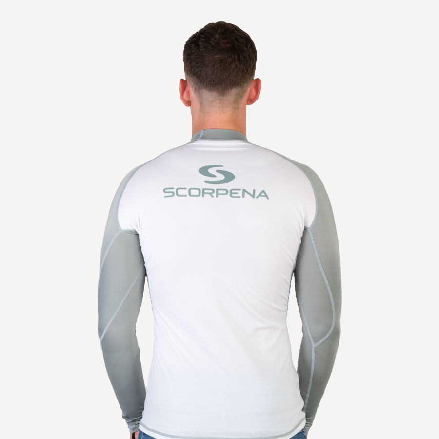 Футболка лайкра Scorpena Reef длинный рукав (Мужской; XL-50; бело-серый)