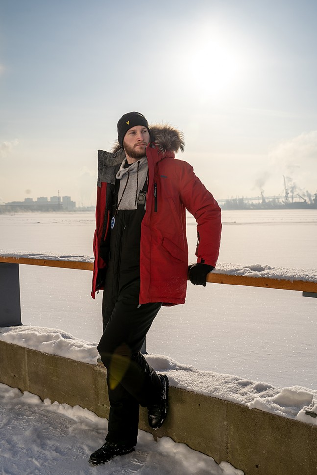 Пуховик Торнадо Top Arctic Goose мех Енот (Мужской; 48; Красный)