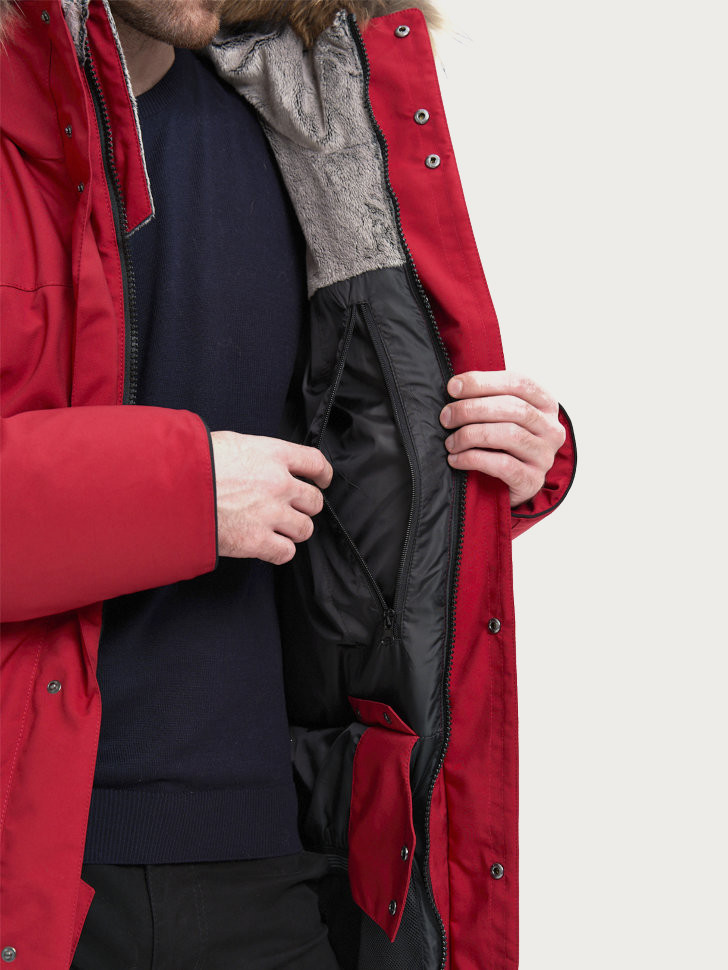 Пуховик Берген Top Arctic Goose мех ЧБК (Мужской; 56; Красный)