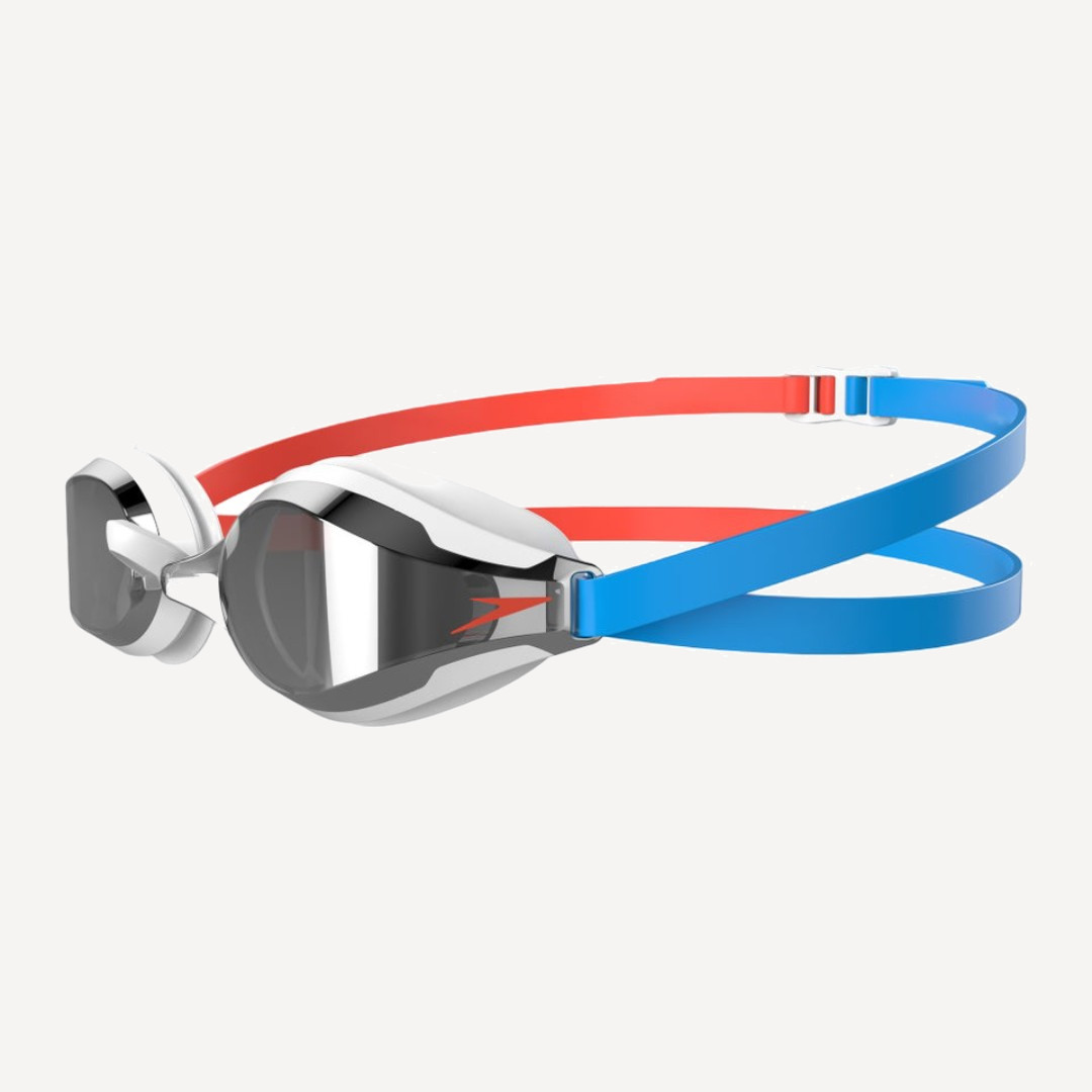 Очки для плавания Speedo Fastskin Speedsocket 2 Mirror (зеркальные; серый/голубой/красный/белый)