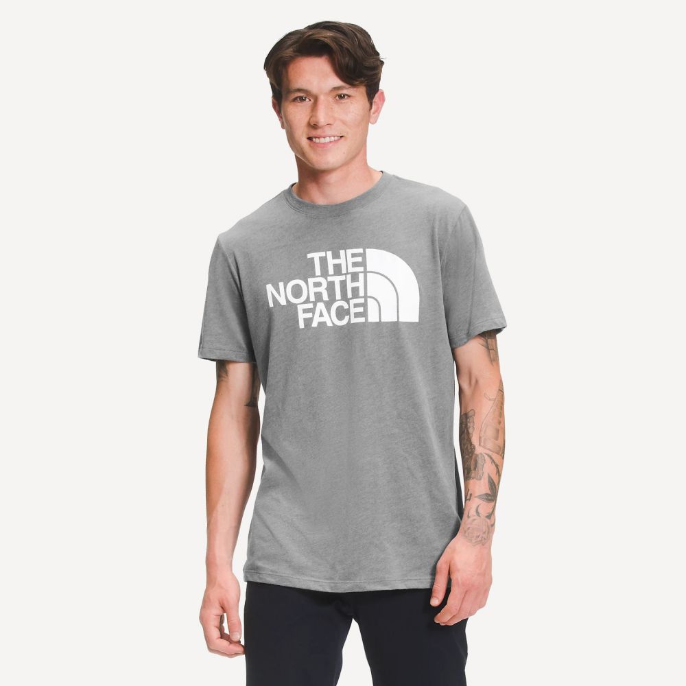 The North Face S S Half Dome Tee medium grey heather white L