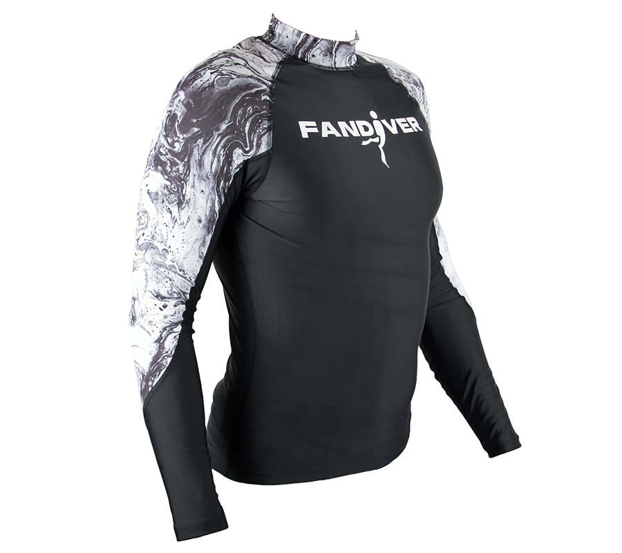 Футболка лайкра FanDiver длинный рукав (Мужской; XXL; marble black)
