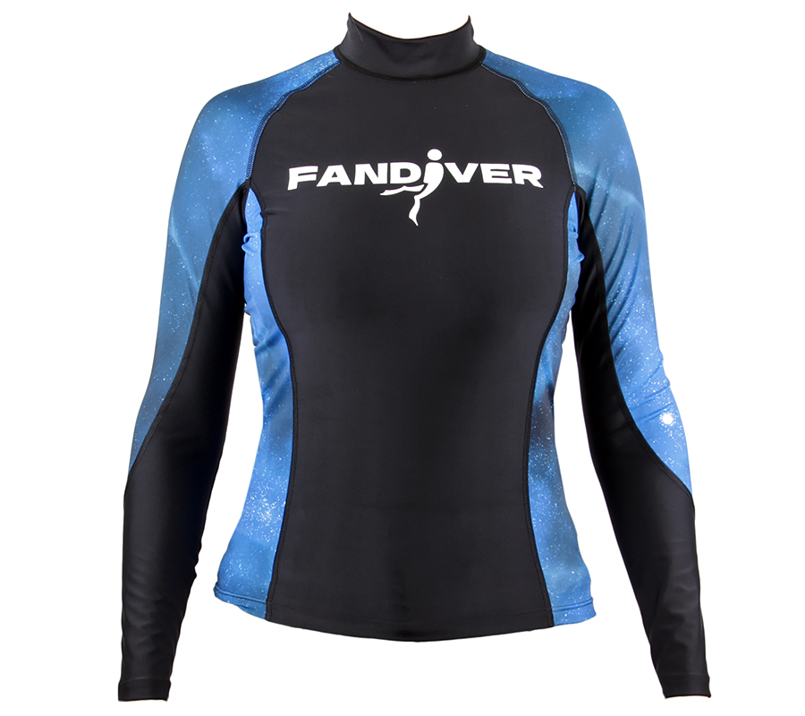 Футболка лайкра FanDiver длинный рукав (Женский; XL; galaxy blue)