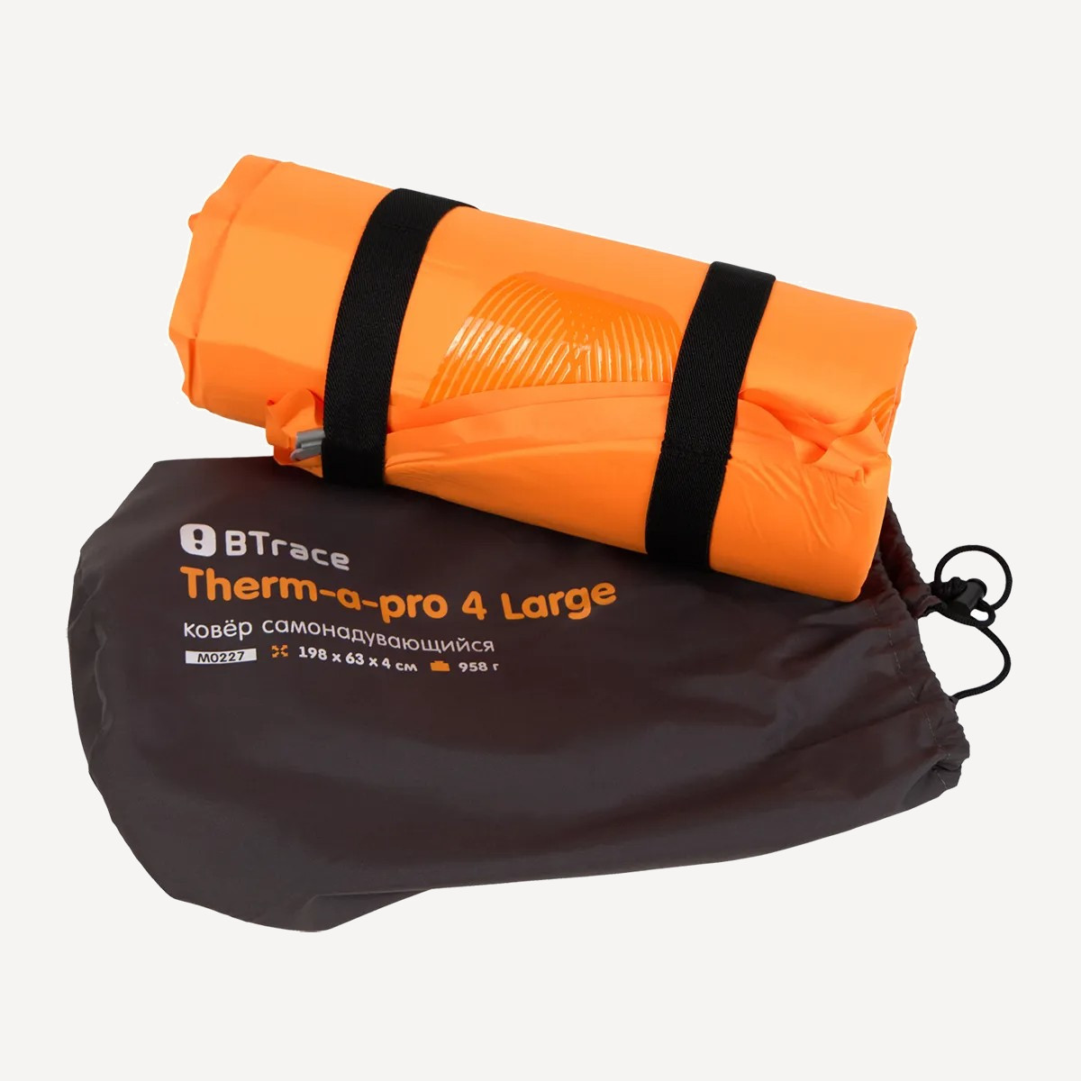 Ковер самонадув BTrace Therm-a-Pro 4 Large (198*63*4 см, Оранжевый) Ковер самонадув BTrace Therm-a-Pro 4 Large (198*63*4 см, Оранжевый)