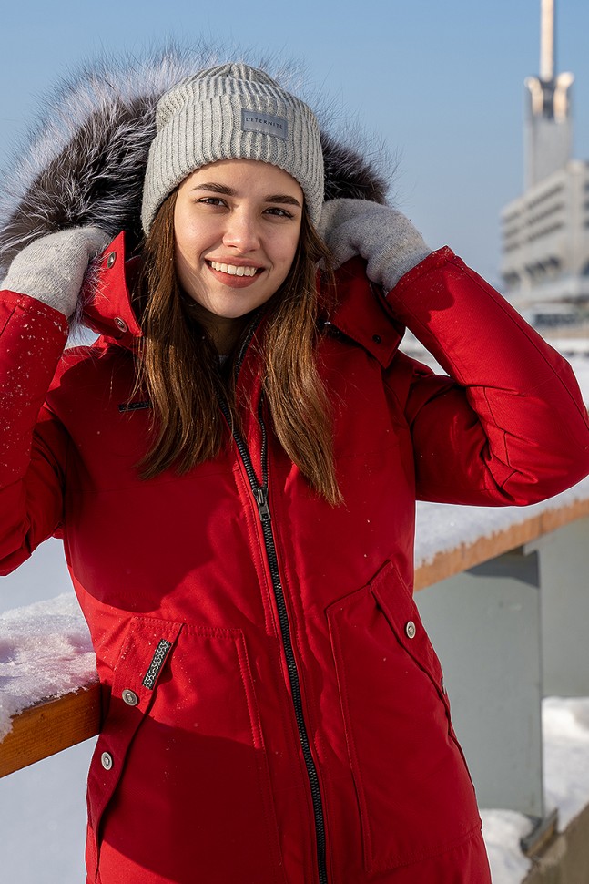 Пальто пуховое Скандия Top Arctic Goose (Женский; 46; Красный без*Меха)