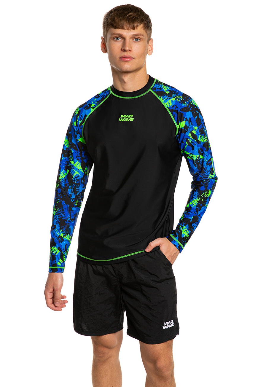 Футболка лайкра Mad Wave C0 длинный рукав (Мужской; L; Синий)