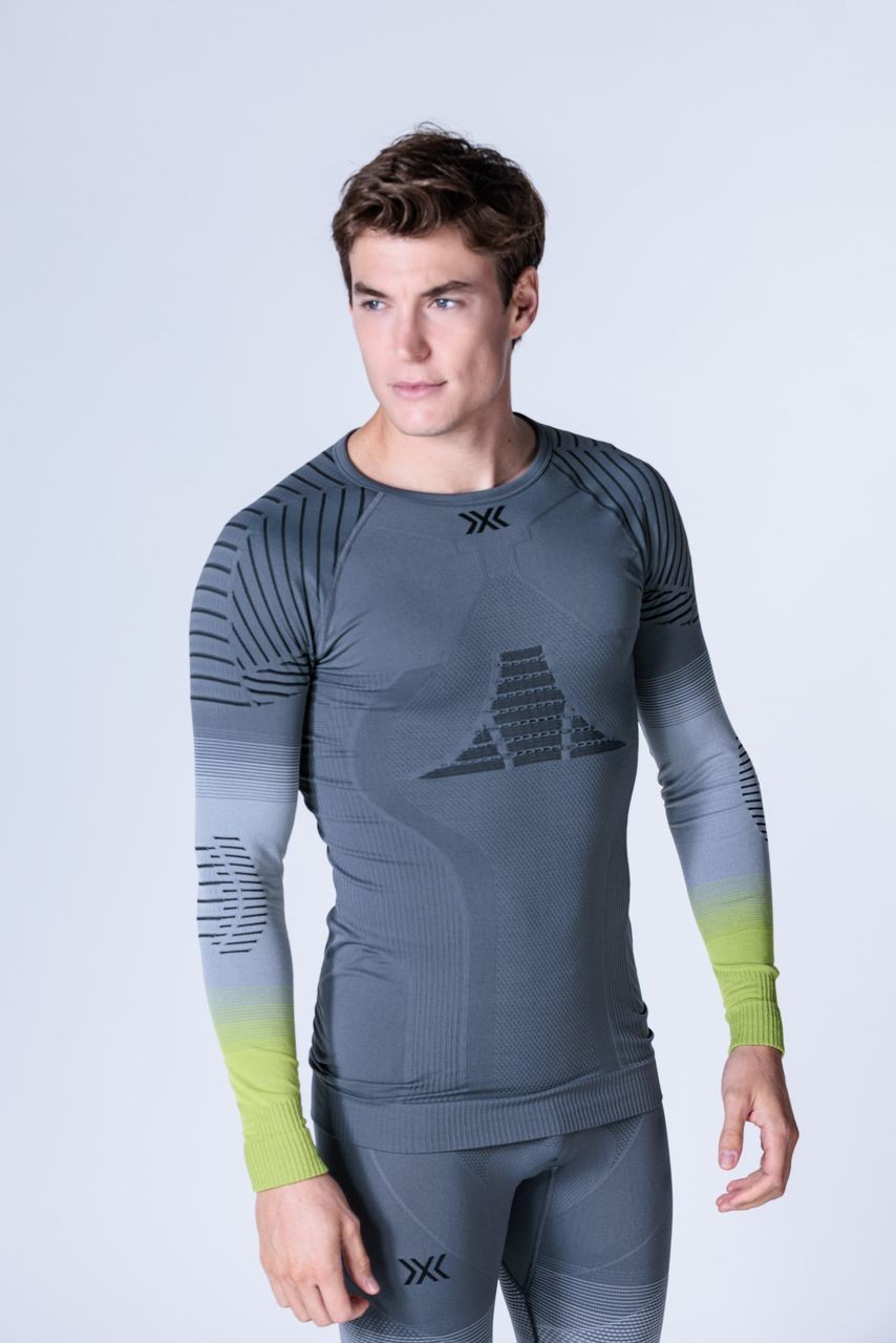 Т/Б Верх X-Bionic INVENT Graphics Shirt LS Man (L; G816 Rhino_Grey/Light_Grey/Canary)