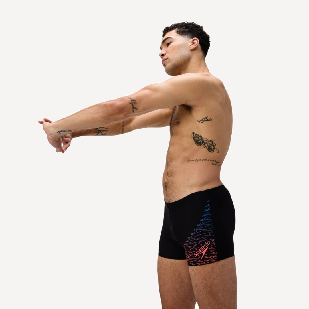 Плавки-шорты Speedo Medley Logo Aquashort (Мужской; 38 (54); Черный/Красный)