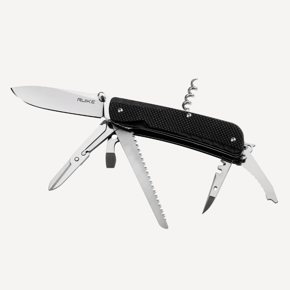 МультиТул RUiKE LD42-B 19-in-1 (Сталь_12С27/Черный_G-10) МультиТул RUiKE LD42-B 19-in-1 (Сталь_12С27/Черный_G-10)