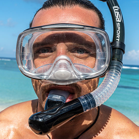 Комплект маска+трубка UCR-3325P, в сумке (прозрачный силикон; SK)